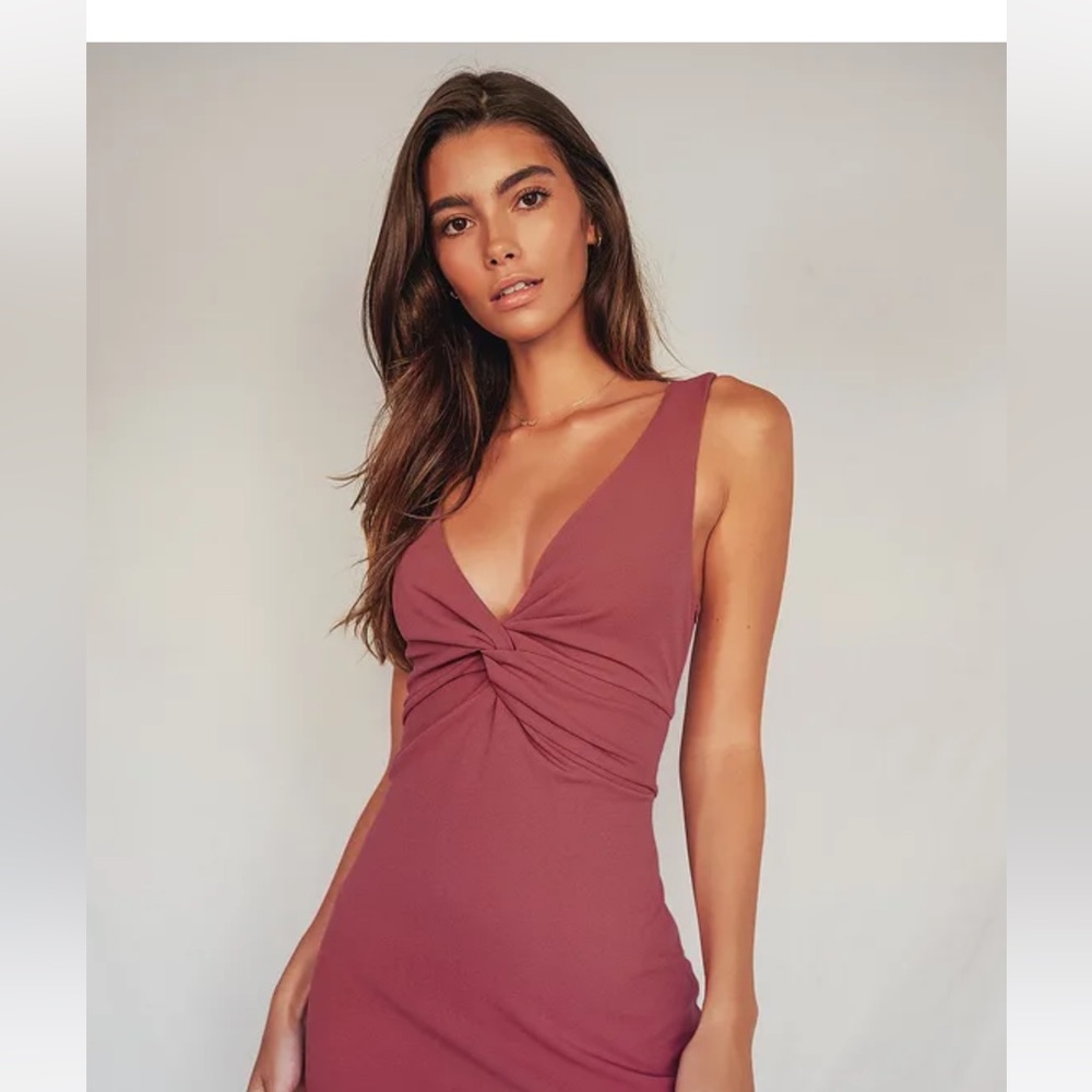 Must Be a Twist of Fate Rusty Rose Bodycon Mini Dress